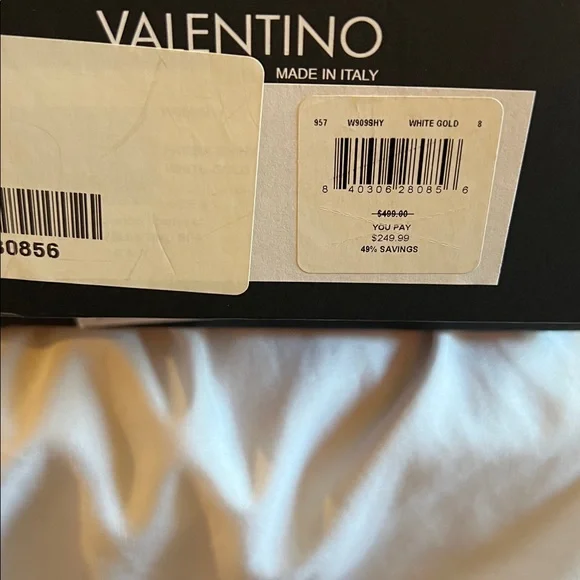 Valentino Women's White Sneakers with Black and Silver Accents - Picture 12 of 13
